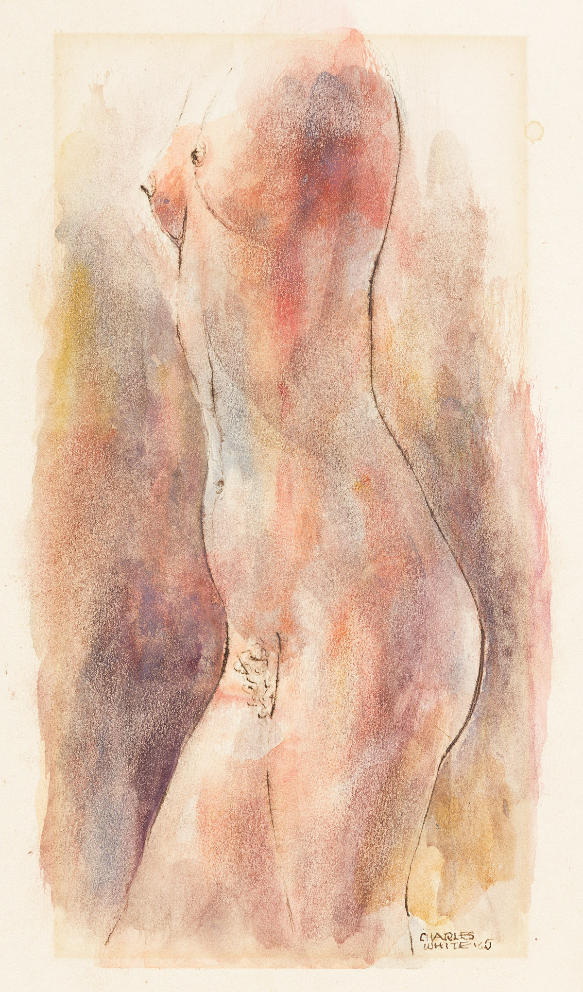 CHARLES WHITE (1918 - 1979) Nude.